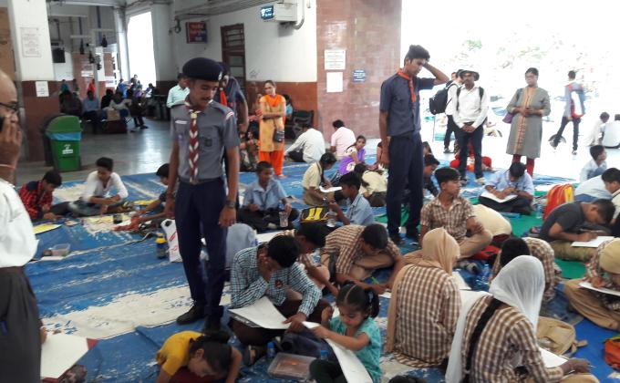 drawing competition and  clean rail clean india programme