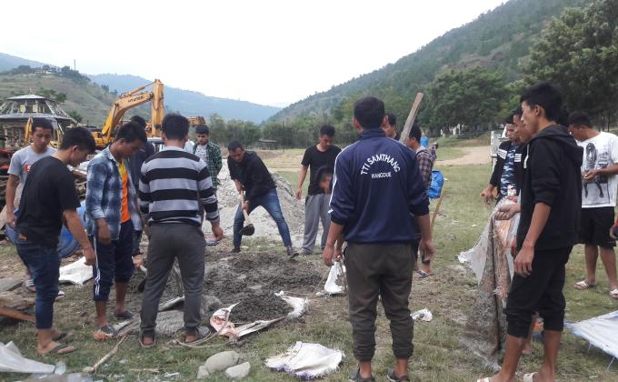 Construction of temporary shed