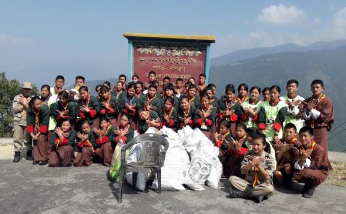 Cleaning Campaign organised by Jampeling CS at Kanglung Lower markets.