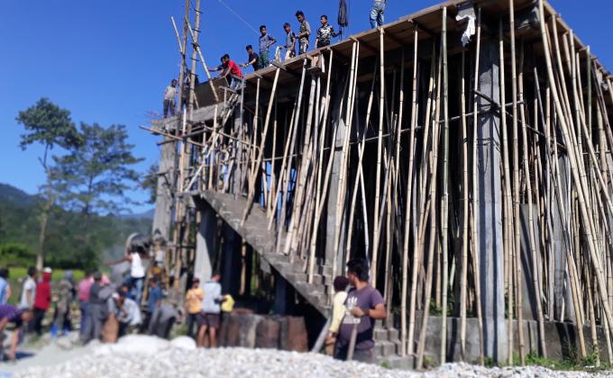 Construction of Temple. ( for the peace of our country)