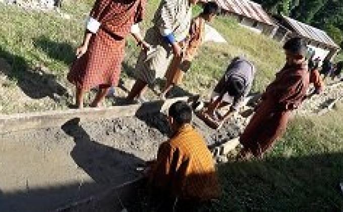 Construction of footpath towards general toilet.