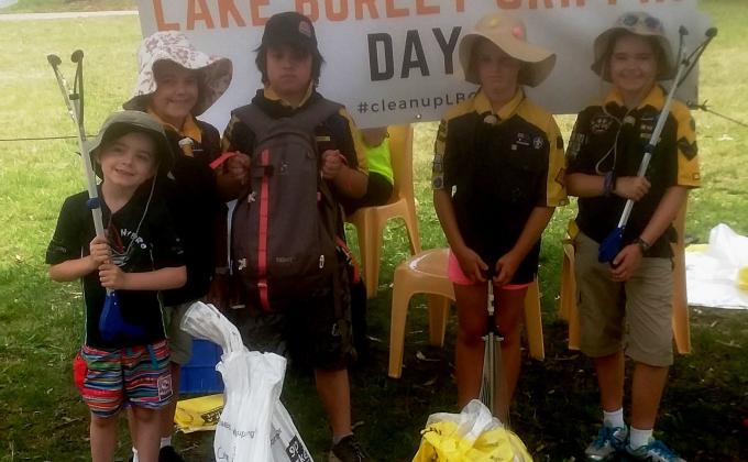 Cub Scouts help out in lake clean-up