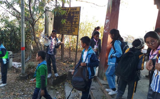 SANITATION DRIVE DURING HIKING 
