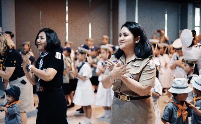Joined the event and dancing MoP dance with scouts at Jantasirivittaya school.
