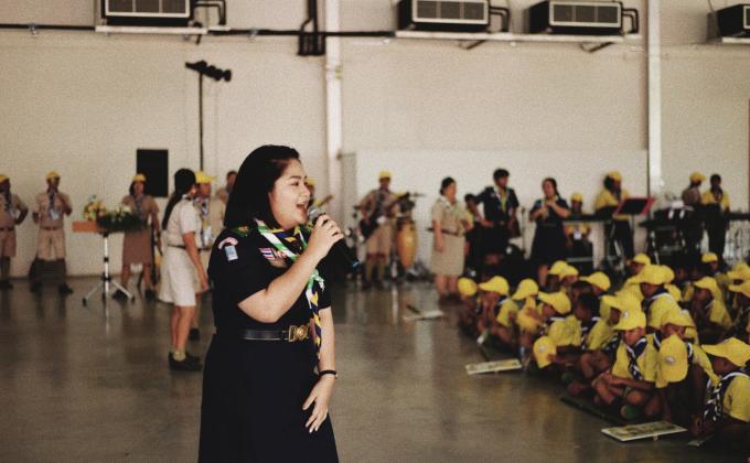 Promoting MoP to scouts at 1st National Cuboree Thailand