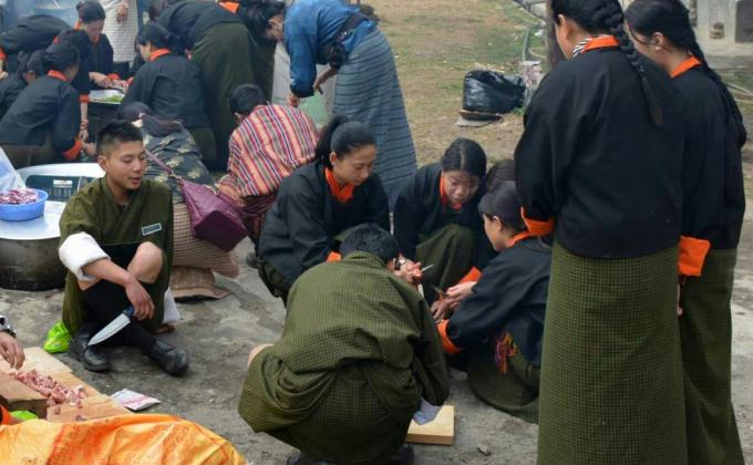 Preparation the meals for Annual School Ritual at Nima High school 