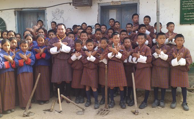 Beautifying waste disposal area with flowers