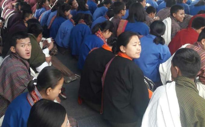 Recitation of Rigten Wangchuck prayer at Tendren Than in Thimphu 