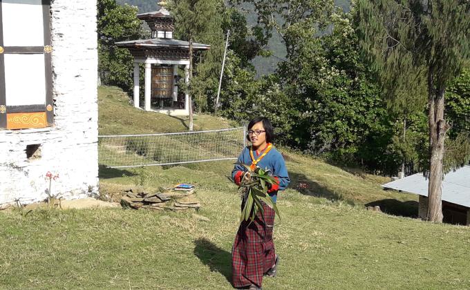 Making and maintaining flower garden in school premises