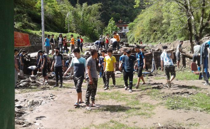 Cleaned the area of naykithang near dzong