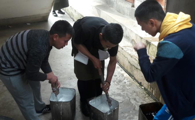 Mass Toilet cleaning at Nima High school 