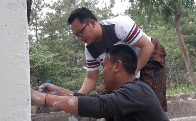 White washing of Toilets wall