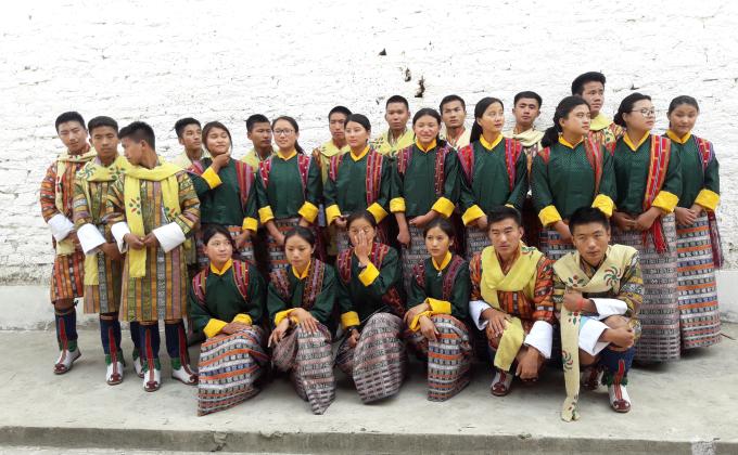 Perform a dances at Yonphula 