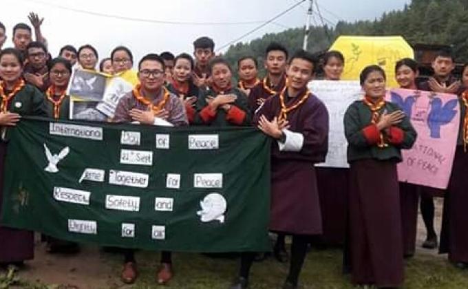 Observed international Peace day by scouts of sonam Kuenphen High school 