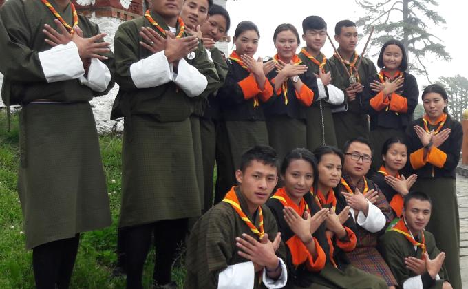 Advancement test for Sharibu and Kuengao scouts at Dochula 