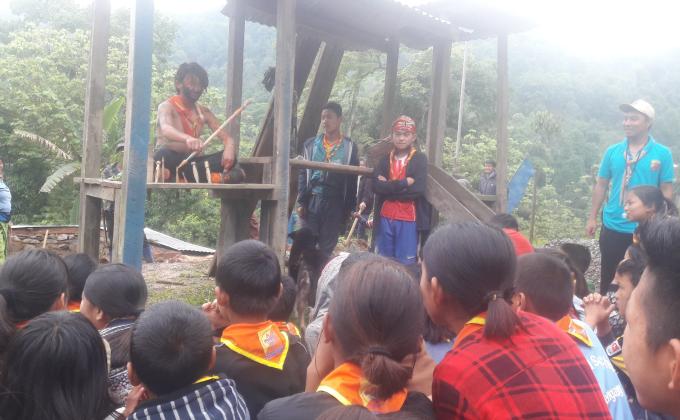 ADVENTUROUS SCOUT HIKE IN A DENSE JUNGLE DURING A COLD WINTER