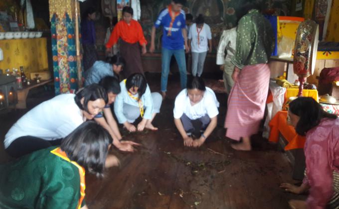 helping the community lhakhang(temple).