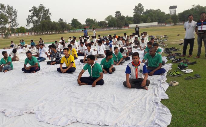 21 JUN  YOGA DAY  THE BHARAT SCOUT &GUIDE E.C.RELLWAY MUGHALSARAI 