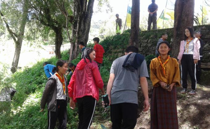 Cleaning services in school area. 