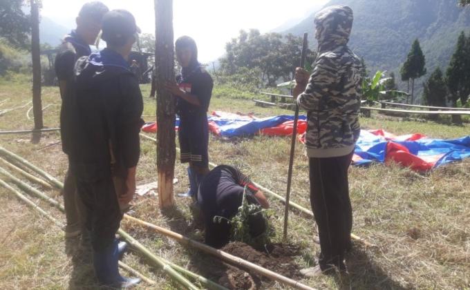 Construction of dinning shed