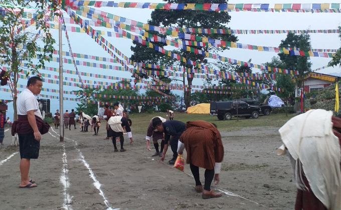 Crowd Control during Tshogbum in Threma Lhakhang