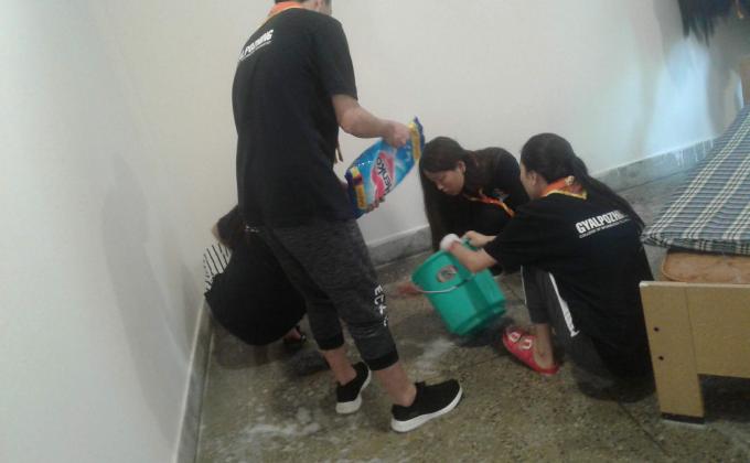 Cleaning of His Royal Highness Gyaltshab's Residence. 