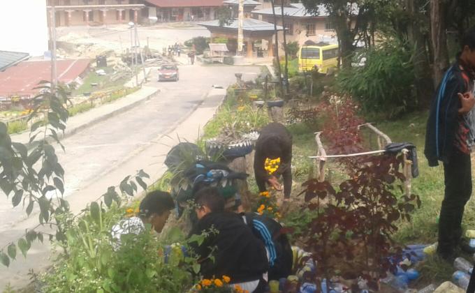 Making of class flower garden