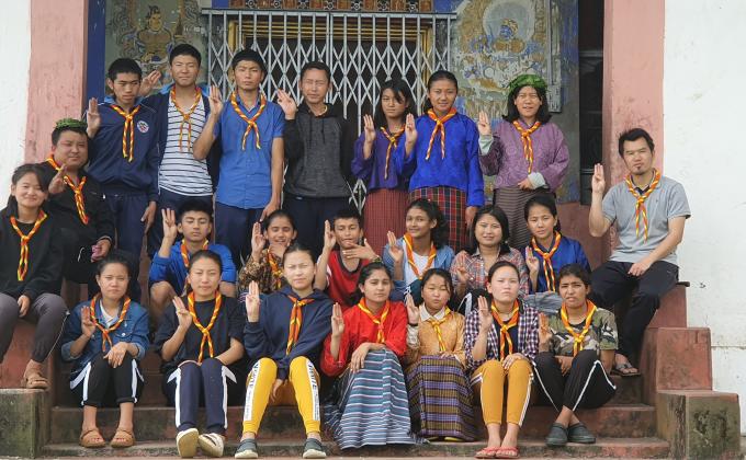 Cleaning Campaign in Local Area including Lhakhang
