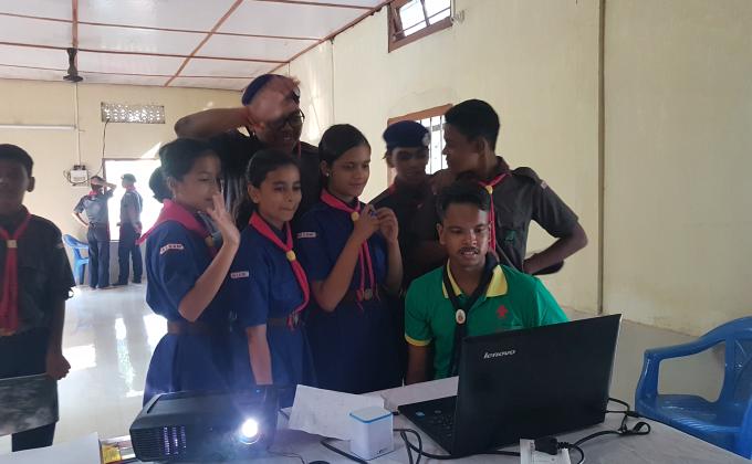 Active Participation of Scouts and Guides( Assam) in JOTA-JOTI 2019. 