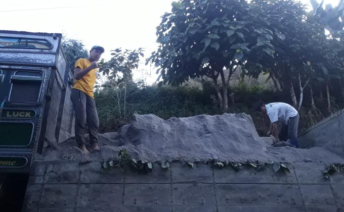 Helped to unload the truck.