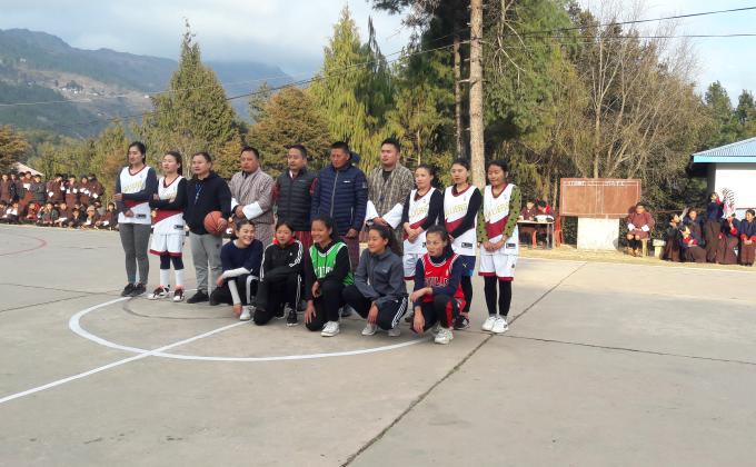 Intra basketball match among teacher and students