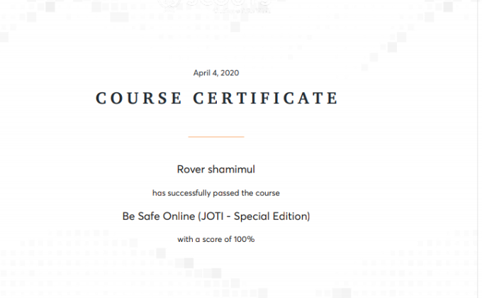 course certificate 4 April ,2020