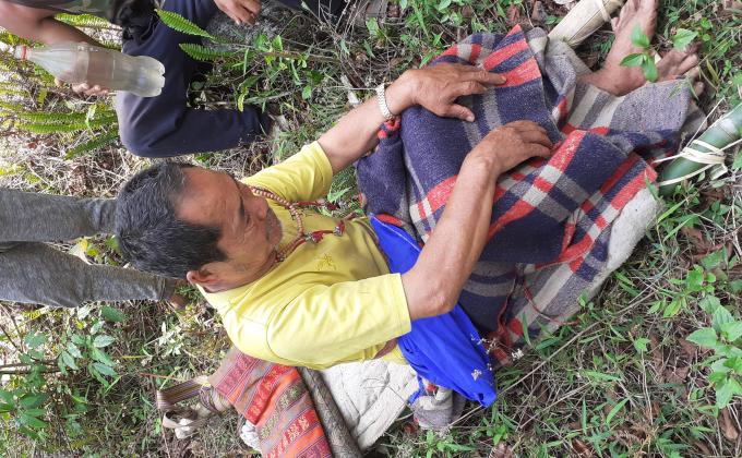 As his body is filled with patches, so to make him to hospital we reached him till memorable road 