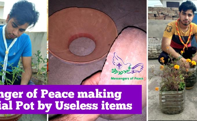 Making Artificial Pots by Recycling Plastic and Useless items.