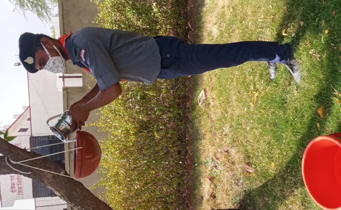 झुन्झुनूं तहसीलदार ऑफ़िस के पार्क मे लगाये परिंड़े 