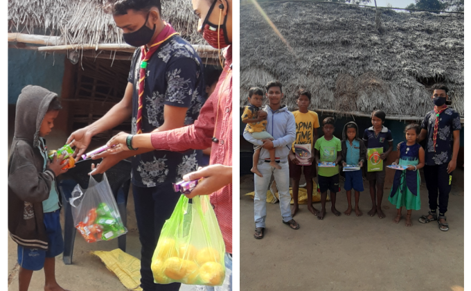 food and study material distribution.