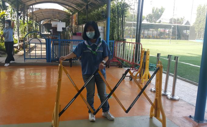 จิตอาสาจัดสถานที่