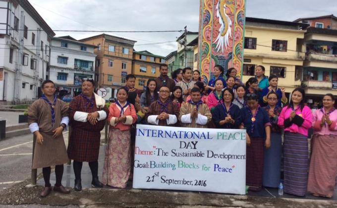 "Celebration of International Peace Day at Gelephu"
