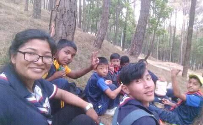 taking troops for hiking