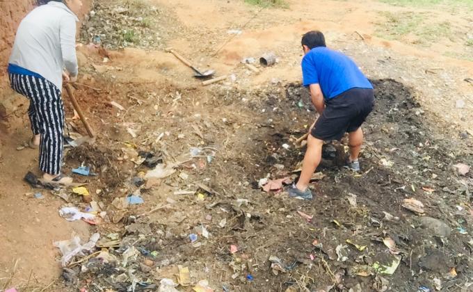 Construction of school compost pit 