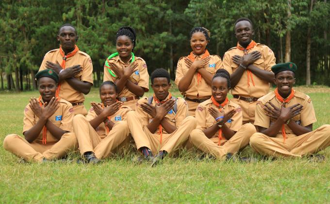 Scouts from Kisii University, Kenya commemorating the 162 Founderee through environmental conservation 