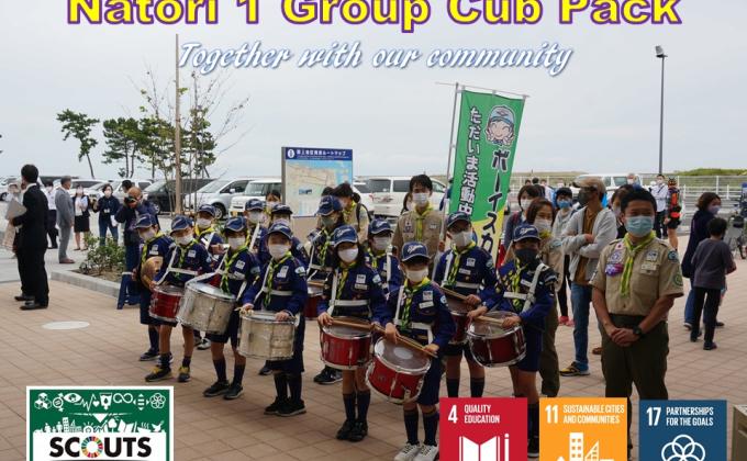 Natori 1 Group Cub Pack Drum Team service to a local community(Japan)