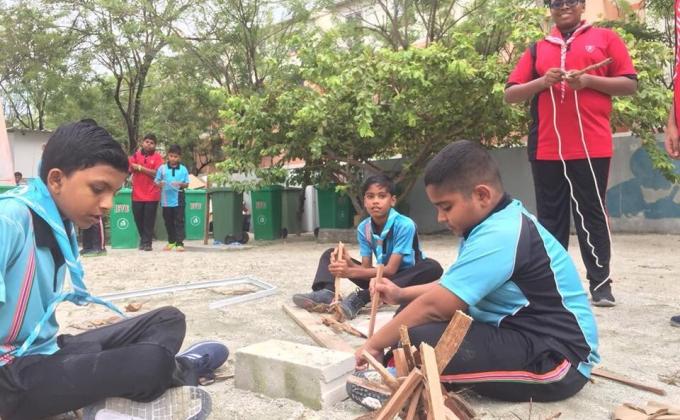 Exploring skills with new friends 