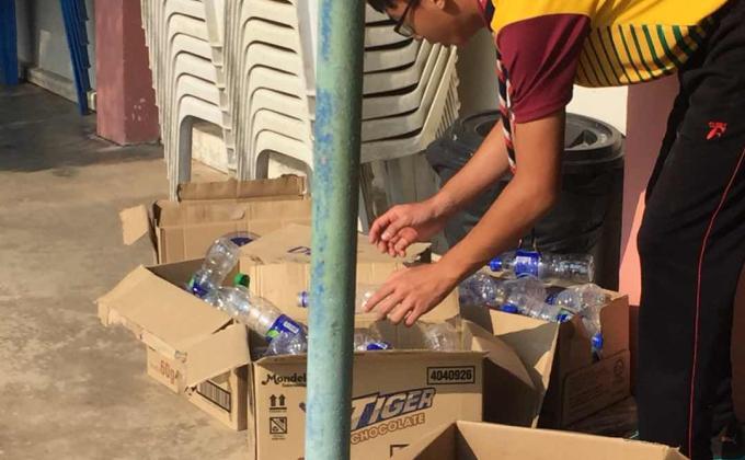 Helped our school to pick up rubbish and recycle for a cross-country event.