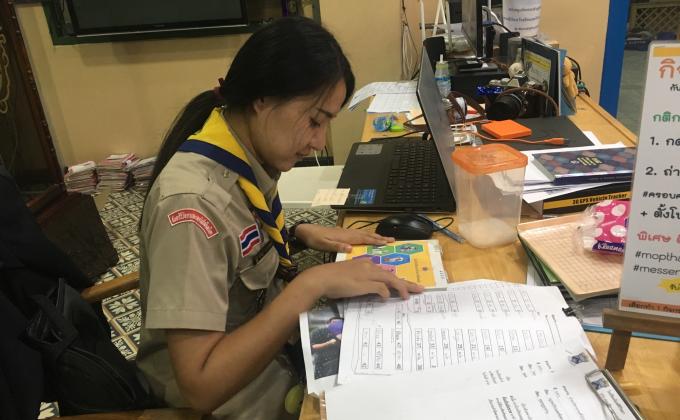 จิตอาสา ทำป้ายประชาสัมพันธ์กิจกรรมโรงเรียน