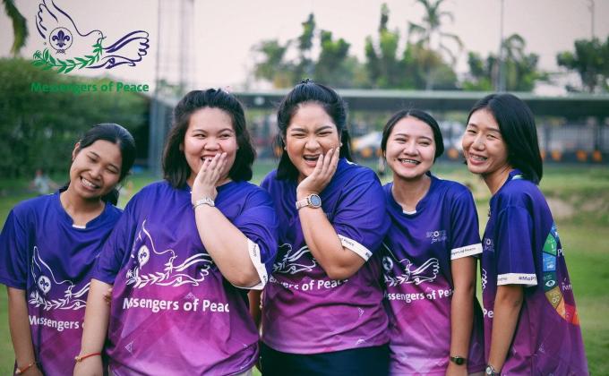 จิตอาสาประชาสัมพันธ์กิจกรรมวิ่ง Peace Run 2020