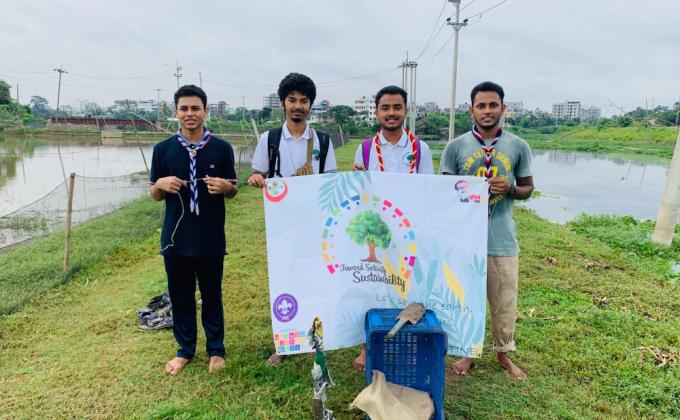 Planted Tree at Beside a newly built road near Markas Mosjid area at Gazipur