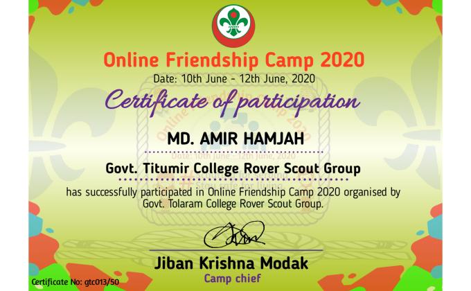 Online Friendship Camp-2020