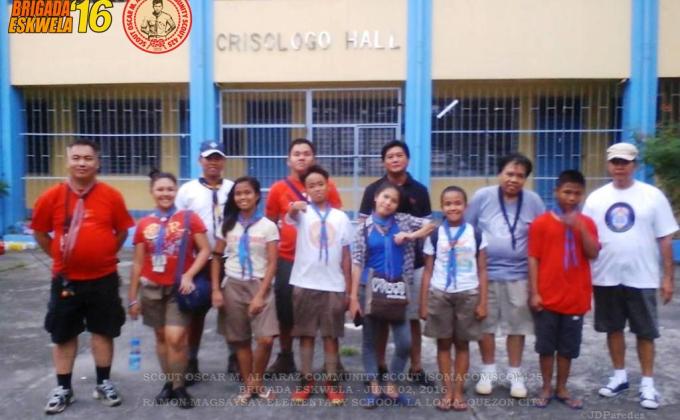 SCOUT OSCAR M. ALCARAZ COMMUNITY SCOUT (SOMACOMSCO) OUTFIT 425 OF QUEZON CITY COUNCIL - 2016 BRIGADA ESKWELA