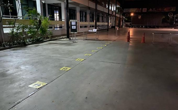 ร่วมจัดสถานที่จุดคัดกรอง